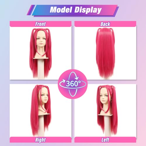 FantaLook Hot Pink Twin-Tail Anime Wig