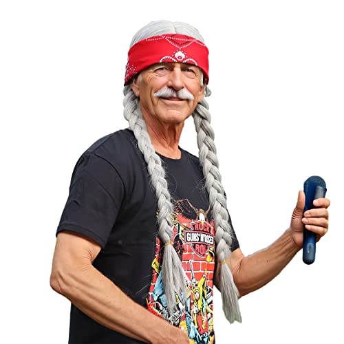 FantaLook Silver Grey Braided Twin-Tail Wig