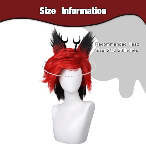 FantaLook Red Black Demon Cosplay Wig Set