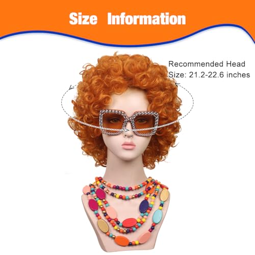 FantaLook Orange Red Curly Cosplay Wig Set