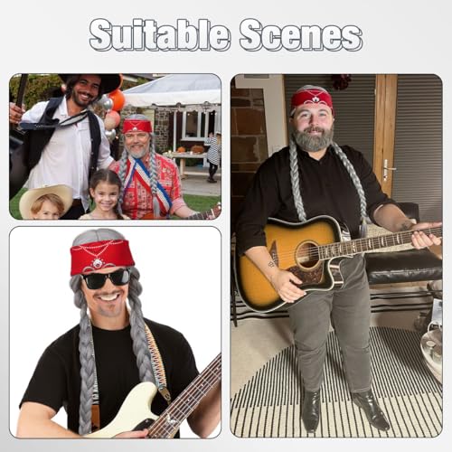 FantaLook Silver Grey Braided Twin-Tail Wig