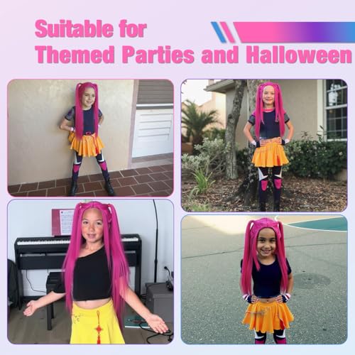 FantaLook Hot Pink Twin-Tail Anime Wig