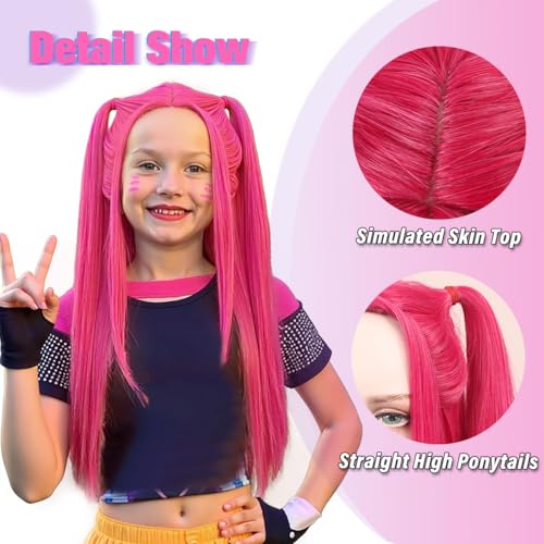 FantaLook Hot Pink Twin-Tail Anime Wig